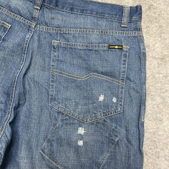 Vintage Jordan Craig Relaxed Straight Distressed Jeans Men's Size 42x34 Blue A - Picture 7 of 9